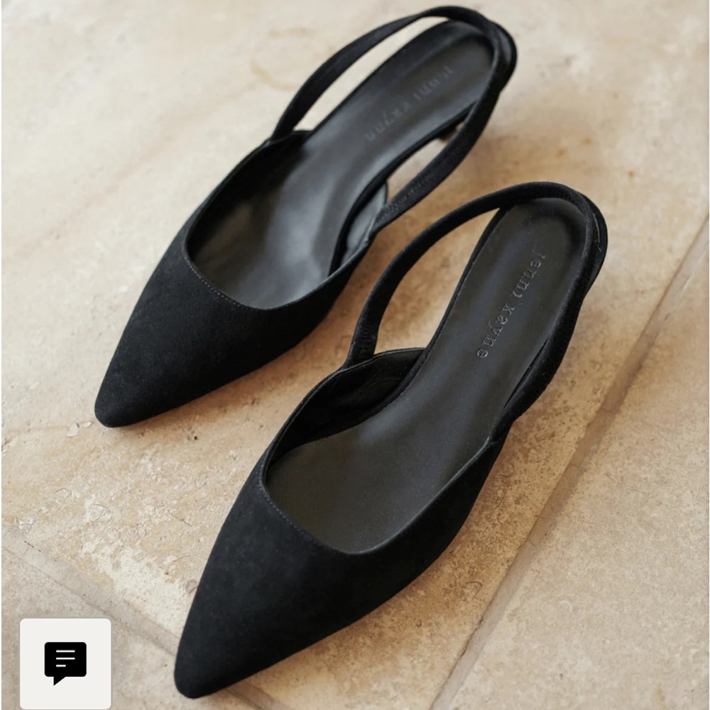 Jenni Kayne black suede kitten heel size 8